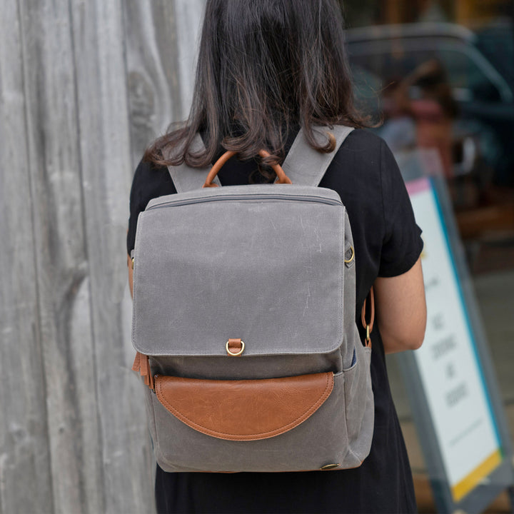 Stylish Grey Backpack with Laptop Compartment Momkindness